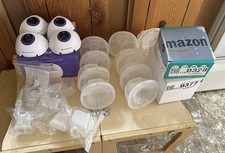 Lansinoh DiscreetDuo Flow Wearable Hands-Free Double Electric Pump mega bundle