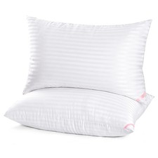 Juego De 2 Almohadas De Pluma De Ganso Para Dormir Tamano Queen Blanco NEW