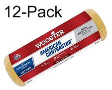 Wooster 9" American Contractor 1/2" Nap Roller Cover 12-Pack, R563-9-12PK