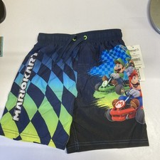 Super Mario Kart Swimsuit Swim Trunks Rash Guard Nintendo Boy Mario  Luigi 6/7