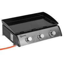 Image of Gas Plancha Grill with 3 Stainless Steel Burner, 9kW, Portable Tabletop Gas BBQ