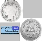 Antique 1892⌛US Philadelphia Mint Silver Barber Dime🪙Antique🪙