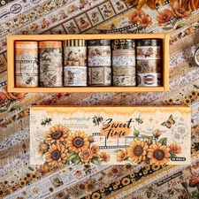 Washi Tape Set 20 Rolls - Vintage Bee Floral Butterfly Botanical Washi Tape Kit,