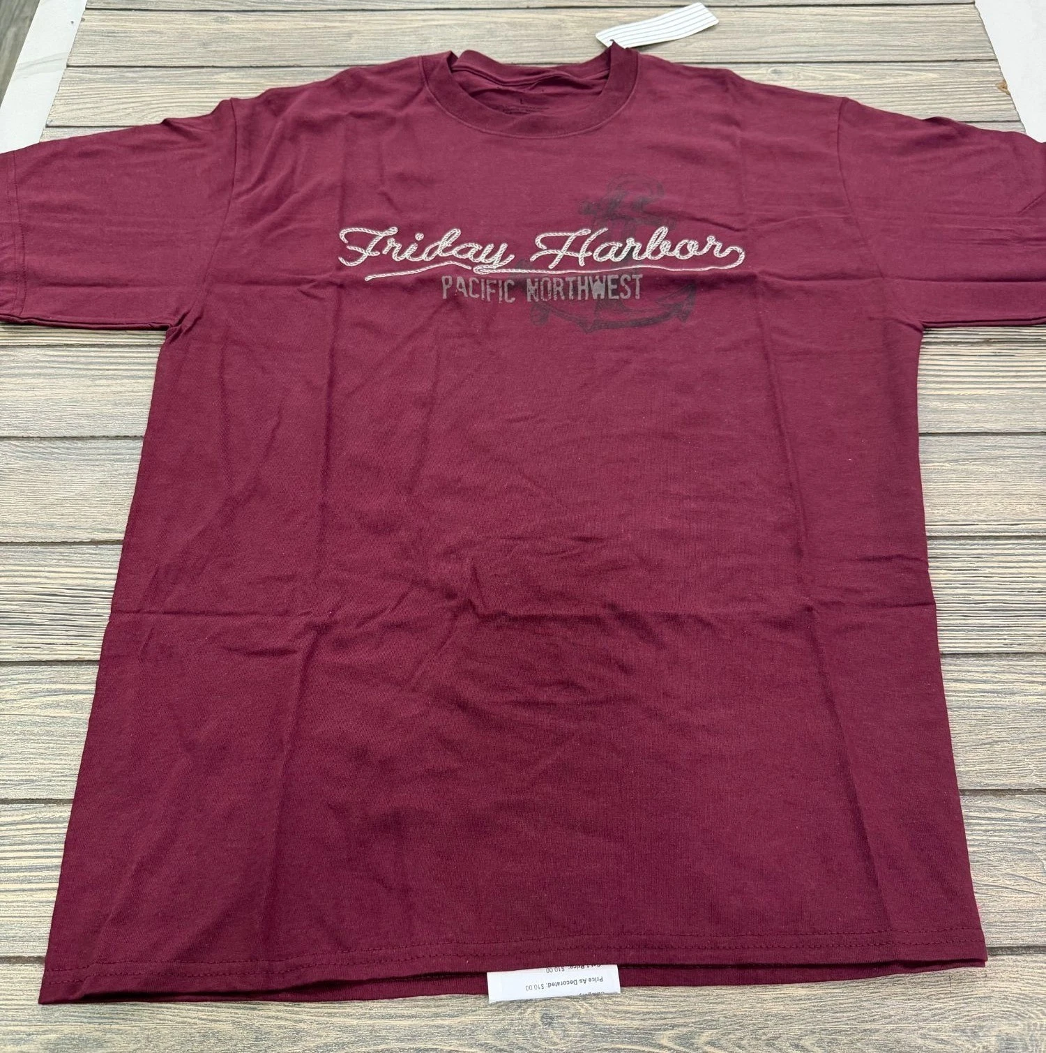 Friday Harbor Pacific Northwest T-Shirt By Camp David Maroon Mens Large