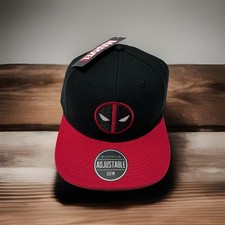 BNWT Bioworld Marvel Deadpool Adjustable Snapback Baseball Cap Red Black OSFM