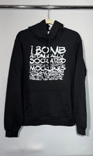 Wu-Tang Clan Hoodie Men  s M Black white lyrics Streetwear pullover sweater NEW