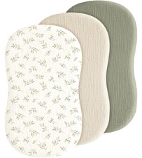 Baby Muslin Bassinet Sheets 3 Pack for Boys  Girls, Soft Breathable Cotton B...