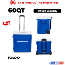 Igloo 60 QT Laguna Ice Chest Cooler with Wheels, Blue