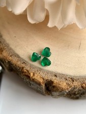 Natural Emerald Mini Heart Cut Layout 4x4 MM 3 PC Loose Gemstone For Jewelry