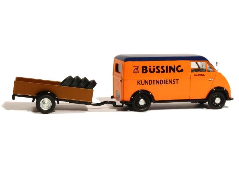 SCHUCO, DKW Schnellaster avec remorque 1 essieu avec chargement de pneus, éch... - Photo 2/2