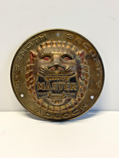 Vintage MASTER Lock Advertising Medallion Fea...