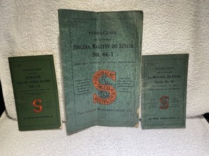 Vintage Singer Sewing Machine Books Polish 1913, Italian 1920, English 1948