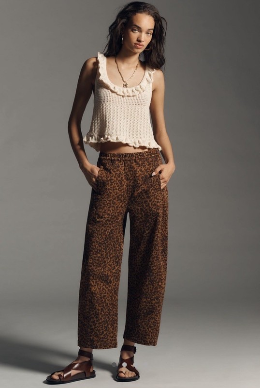NWT Anthropologie Izzie Pants Leopard Size XL Petite
