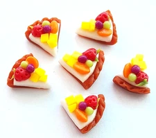 100 Dollhouse Miniature Fruit Cake Slices * Doll Mini Bakery Food Cake Wholesale