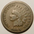 1885 Indian Head Cent Penny  Reverse Damage "Actual Coin Pictured"