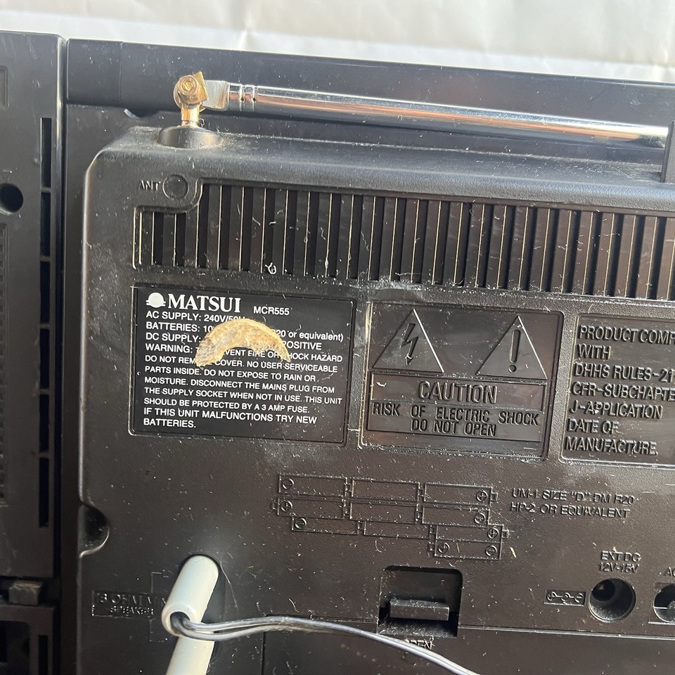 Matsui MCR555 Very Rare Boombox TV Radio DOUBLE Tape Cassette WORKING ...
