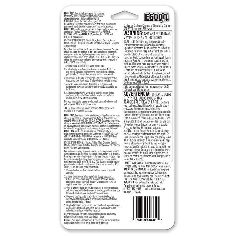 E6000 High Strength Clear All-Weather Adhesive 0.9 Oz