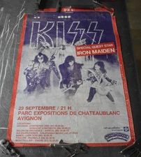 KISS/ IRON MAIDEN EVENT TOUR POSTER 1980  ORIGINAL 9/23/1980 PARIS FRANCE