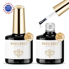 Gel Top Coat 2Pcs 10ML Clear Glossy Finish Nail Polish modelones Wipe Winter