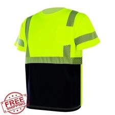 VENDACE Men's Hi Vis Reflective Safety Shirt ANSI Class 3 Yellow 2XL