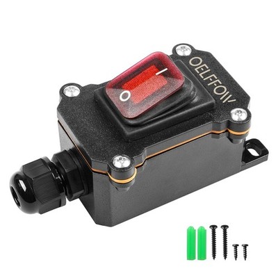 Waterproof Boat Rocker Switch Red Light DPST DC 12V24V On Off Button Inline