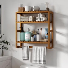Over The Toilet Storage Bathroom Shelves Wall Mounted 3 Tier Space Saver Corn...