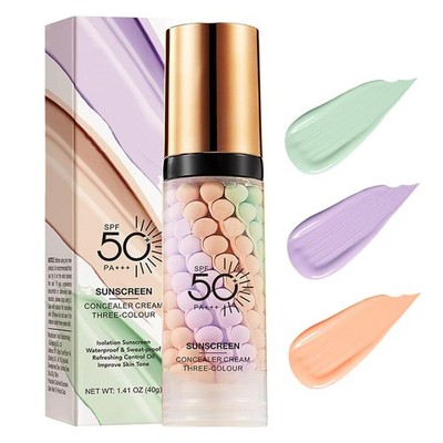 3 In 1Primer for Face Before Makeup,Sunscreen Isolation Cream, SPF 50, One Step