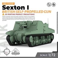 Tank Unpainted 1/72 25mm Military Model Kit British Sexton I Self-Propelled Gun