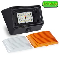 Rv 12v Led Exterior Porch Utility Light - Clear Amber Lenses Black