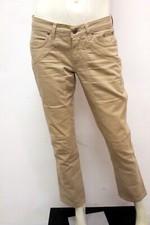 Jeckerson Women's Jeans Pants Size 27 / 41 Beige Cotton Logo