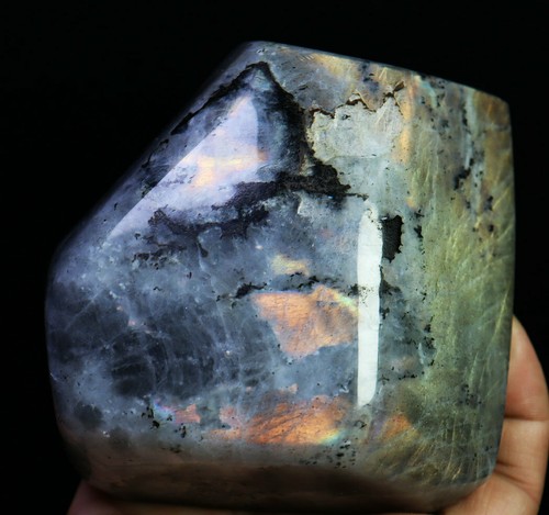Piedra de labradorita natural de 1,18 lb piedra preciosa de cristal chakra piedra de palma Reiki - Imagen 11 de 12