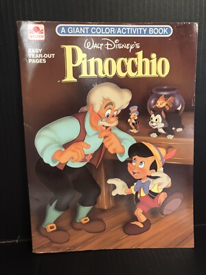 Walt Disney's PINOCCHIO 96 page GOLDEN BOOK  GIANT Color Activity Vintage 1991