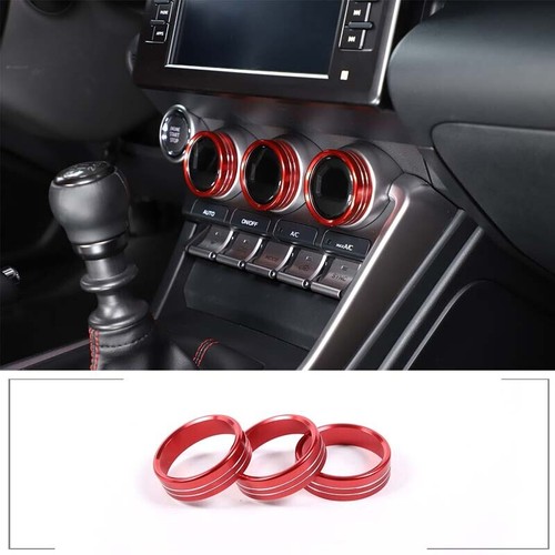 For Toyota 86/Subaru BRZ 2022 Air Conditioning Knob Trim Ring Aluminum Red - Picture 2 of 10