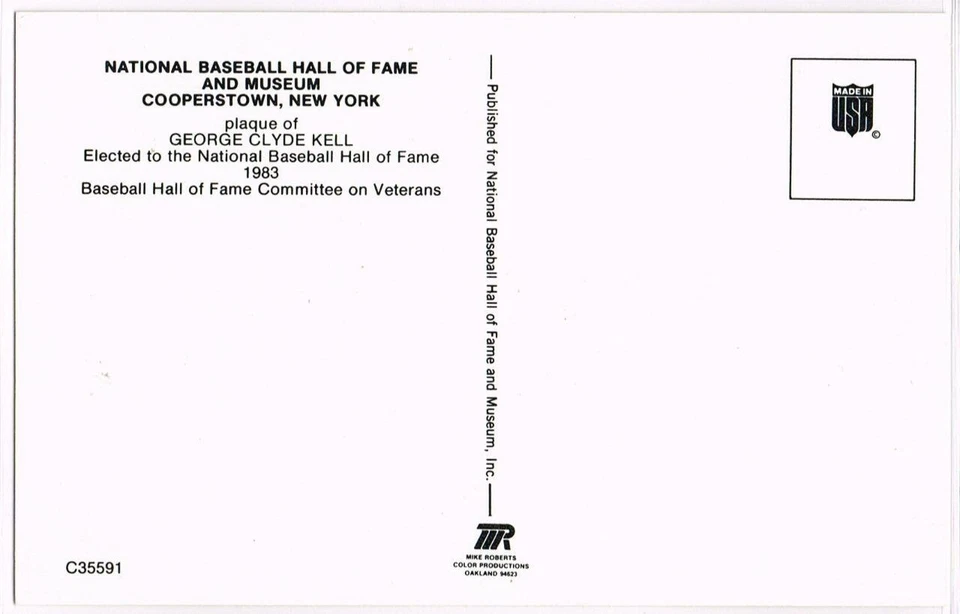 056, Original Autograph of George Kell (4), HOF Plaque Postcard, Detroit Tigers - Image 2 of 3