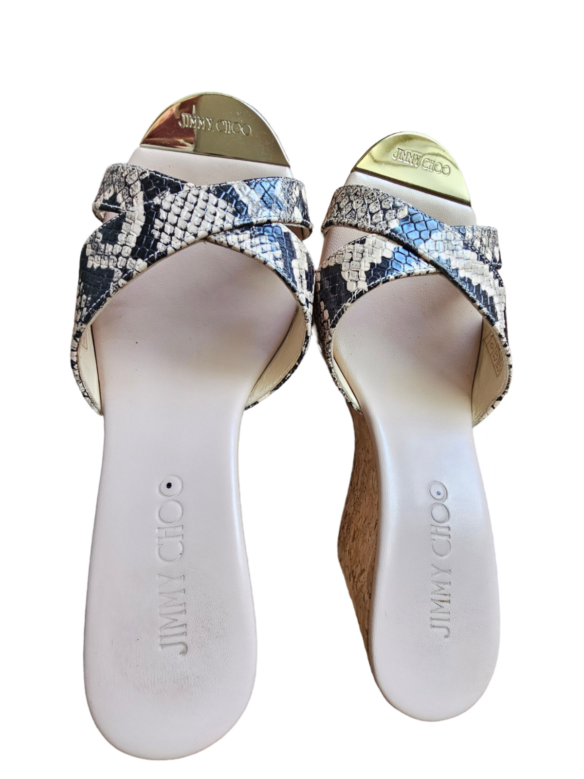 Jimmy Choo Python Cork Platform Wedge with Gold P… - image 16