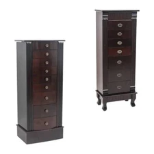 2 Types Large Jewelry Cabinet Armoire Box Storage Chest Necklace Stand Organizer