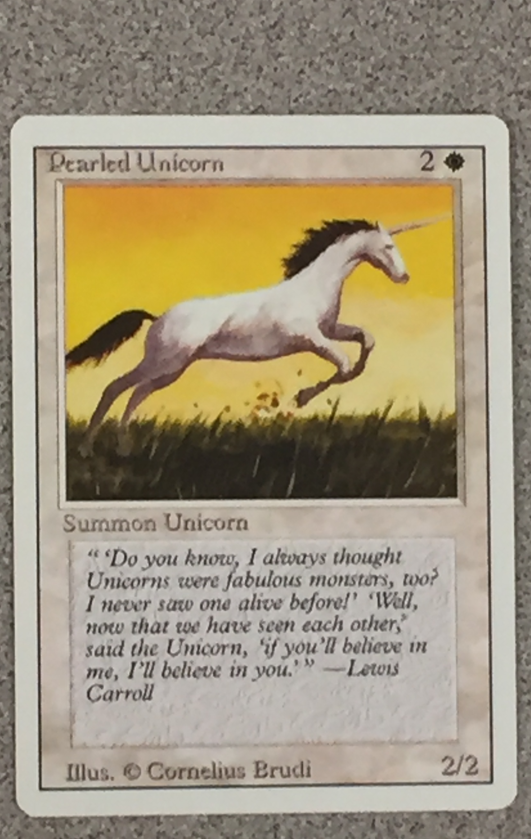 MTG - PEARLED UNICORN - 1X REVISED EDITION - COMMON - SUMMON