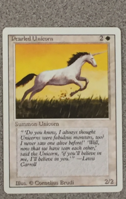 MTG - PEARLED UNICORN - 1X REVISED EDITION - COMMON - SUMMON