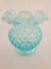 Vintage Fenton Hobnail Blue Opalescent Vase