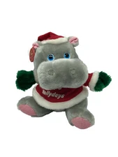 VTG Russ Hippo Berrie Plush Santa Hollydays Rare Stuffed Animal 7 Inch
