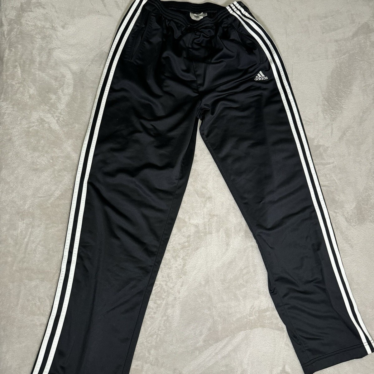 Vintage Adidas Side Popper Track-pants Trouser Size L Unisex Blue