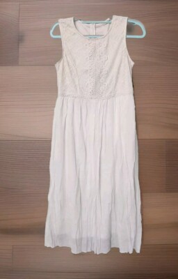 kings road crochet dress Anthropoligie Kings Road Dress Small White Crochet