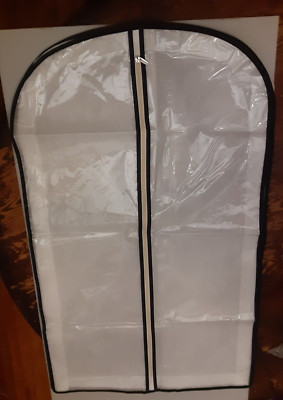 KIMBORA Garment Bag with 1 zipper for Suits Dress Costume Dance, white 40'' x 24''