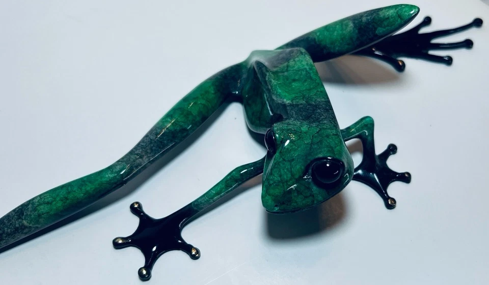 Escultura de rana de bronce GRAN ESTIRABLE BF5 por Frogman Tim Cotterill 1992 977/1000 Foto 3 de 4