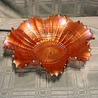 Antique Northwood Greek Key Marigold Bowl 1909 Collar Base 9"