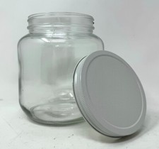Tarro de albañil de vidrio de medio galón boca ancha tapa hermética de plástico 64 OZ - PAQUETE DE 6 - NUEVO