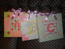 Baby's Room 12" X 12" Wall Plaques Child's Room A B C Hanging Wall Art
