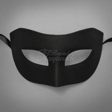 Black Simple  Elegant Masquerade For Men Mask Costume Prom Party Mask