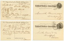 1894 saddle orders to Smith Brown Co Hartford Connecticut - Norwick Belt Mfg