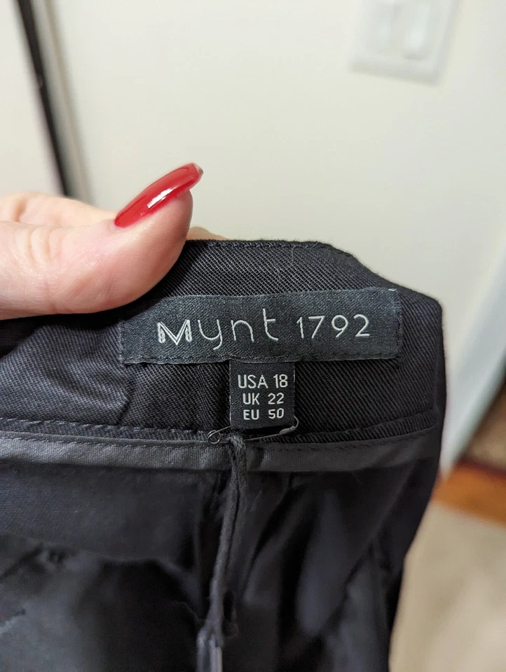 MYNT 1792 Nordstrom женщин плюс черный Капри укороченный брюки Tencel широкие ноги 18 Вт $158 - Изображение 4 из 4